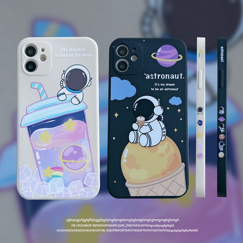 Black Cube Shin Case Bumper for Samsung Galaxy S20 FE S21 Plus Ultra S10 A02 A02S A12 A20 A30 A20S A21S A22 A32 A50 A50S A30S A51 A71 A52 A72 S22 Ultra astronaut Cover