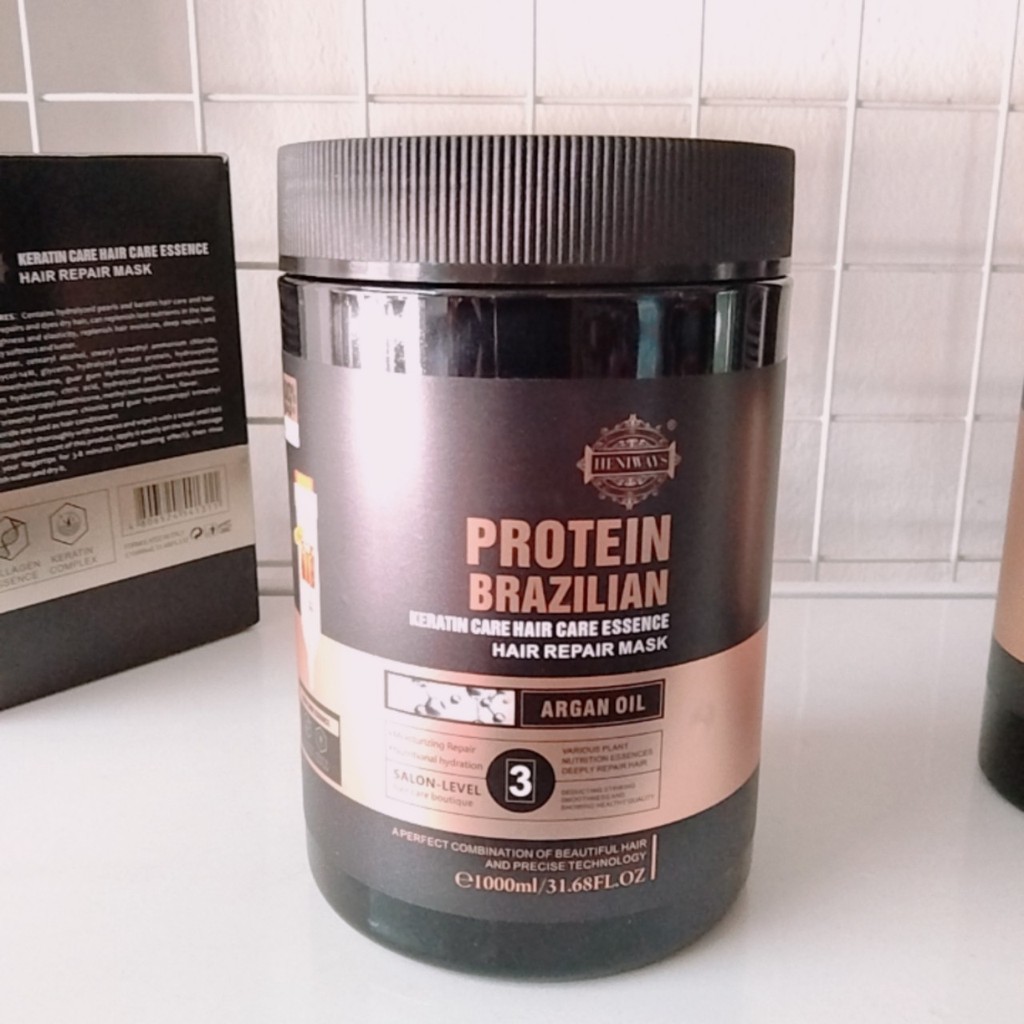 Hấp Ủ Tóc Protein Phục Hồi Tóc Yếu, Nát Protein Brazilian 1000ml