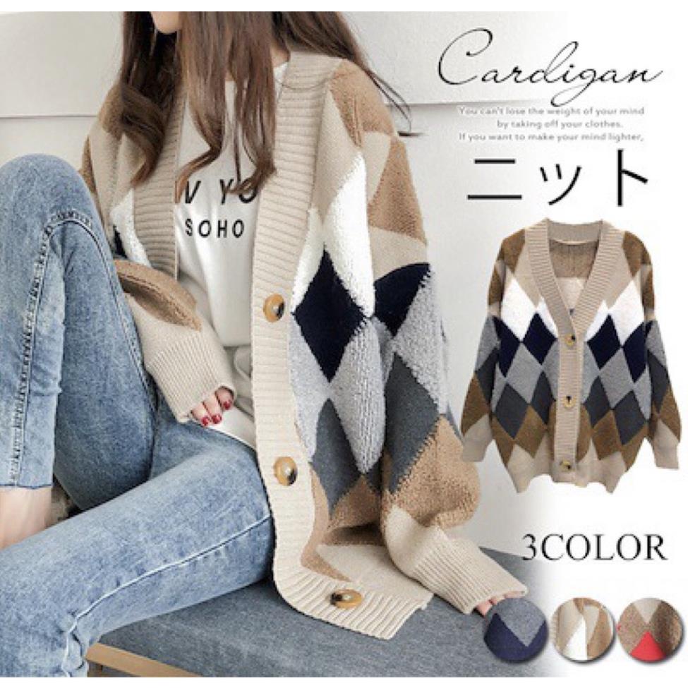 Áo Khoác Cardigan Len Nữ Mùa Đông Dáng Rộng Hàn Quốc Sunny