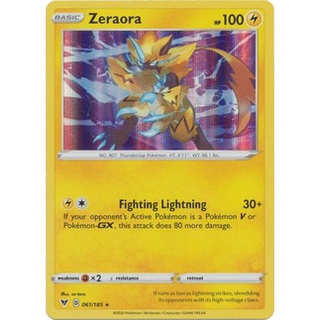 Thẻ bài pokemon zeraora - 061/185 - holo rare