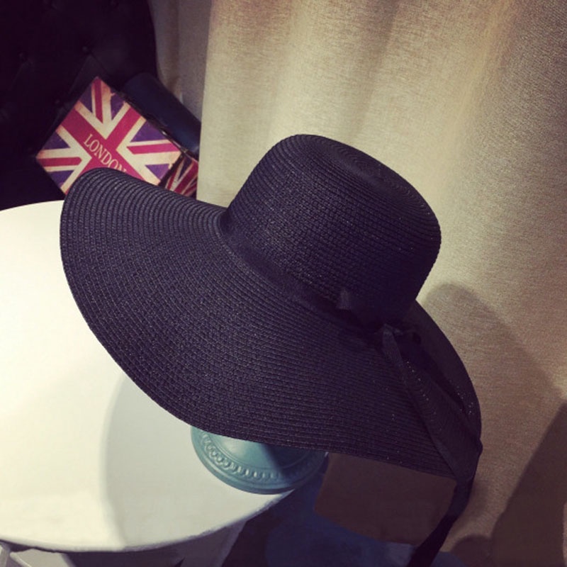 Dép Cói Rộng Vành Đi Biển Chống Nắng Thời Trang Mùa Hè Cho Nữ (Màu Đen)