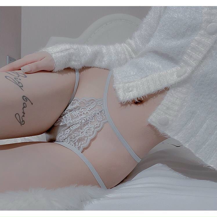 Quần Lót Lọt Khe Nữ Ren Sexy Hở Đáy Đính Nơ Sau Gợi Cảm Sexy 055