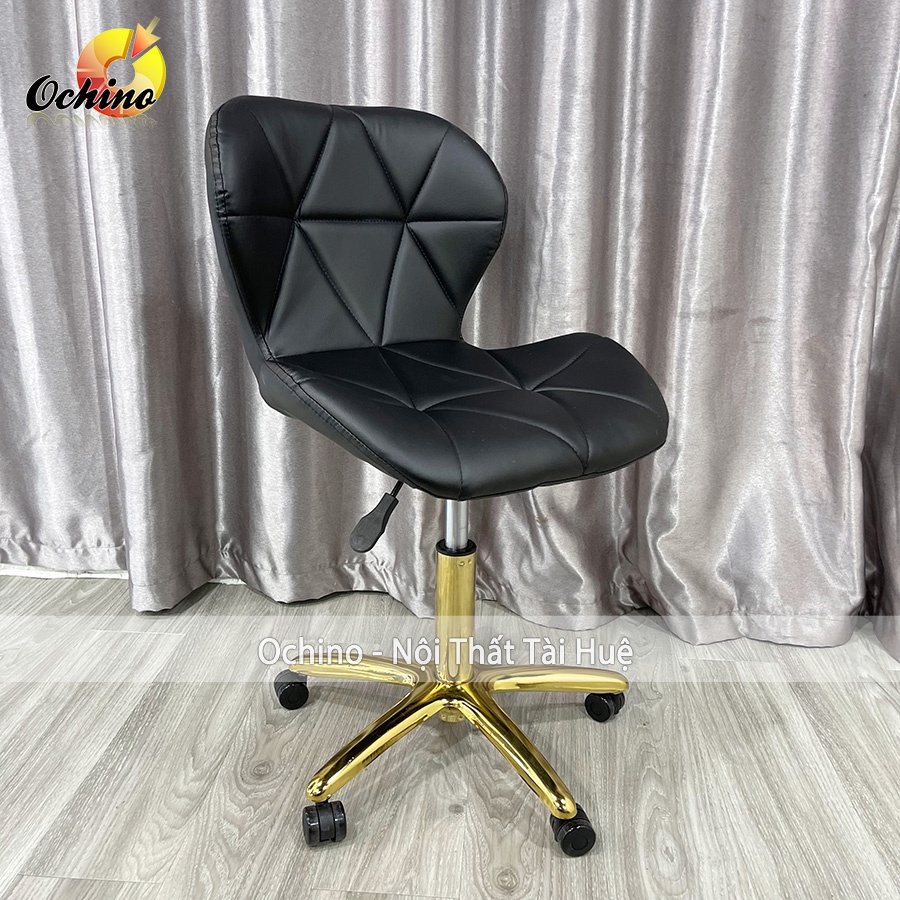 Ghế Trang Điểm Xoay Chân Vàng Sao, Ghế Spa Phun Săm Bọc Da Mẫu Kim Cương Sang Chảnh (Hình Thật Shop Chụp)