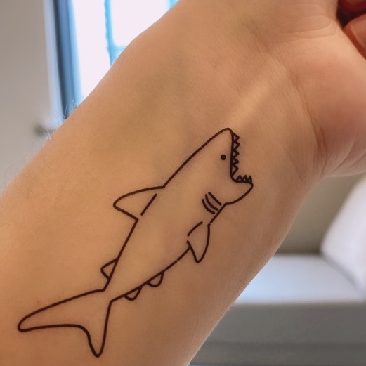 【Siya Magic Tattoo】 Hình Xăm Dán Tạm Thời Không Thấm Nước 6Cm X 7Cm Hình Xăm Dán Cá Mập 3 - 15 Ngày