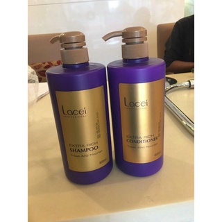 Combo dầu gội_ dầu xả Lacei Tím 800ml