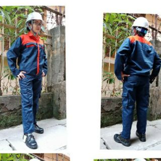 Quần áo bảo hộ lao động xanh than phối cam