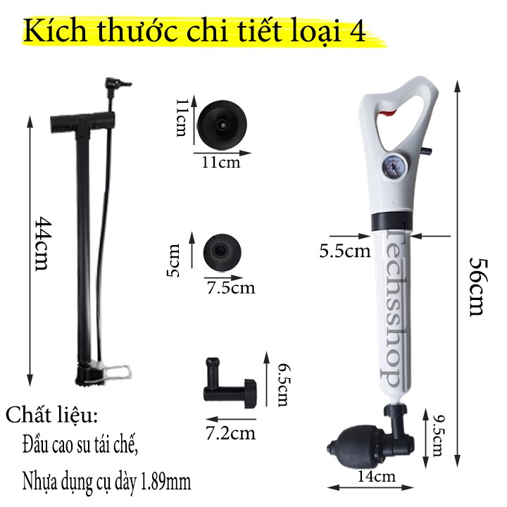 Dụng Cụ Thông Tắc Bồn Cầu Bồn Rửa Bằng Khí Nén Loại 4