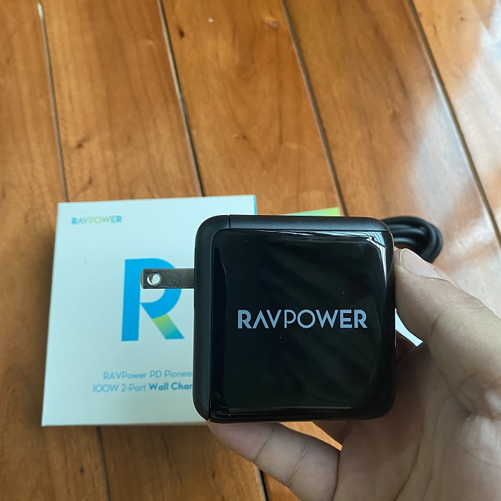 Củ sạc nhanh PD 100w RAVPower RP-PC151 GaN II ( 2 cổng Type-C kèm cáp C to C 1.5m)