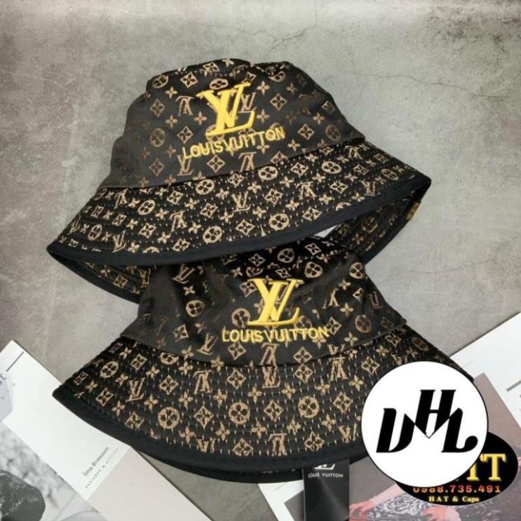 Mũ Bucket LV in Vàng Form Cụp Thời Trang Unisex Nam Nữ