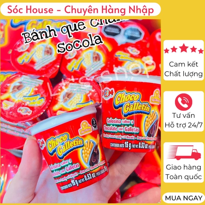 Lốc 10 Hộp Bánh quy chấm socola ⚡ SIÊU NGON ⚡ Bánh que chấm Sô cô la Choco Galletin bánh giòn rụm