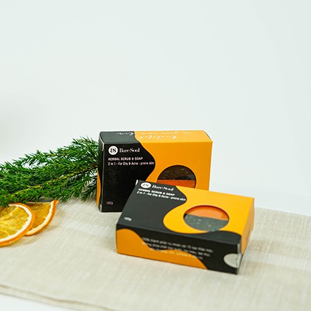 Xà phòng thiên nhiên tẩy tế bào chết giảm mụn lưng và giảm thâm cho cơ thể BareSoul Herbal Scrub & Soap 100g | BigBuy360 - bigbuy360.vn