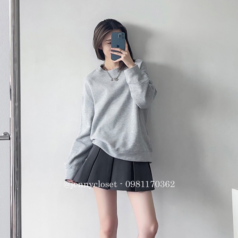 Chân váy xếp ly bản to tennis dáng ngắn cạp cao cá tính màu đen ghi chất vải tuyết mưa mặc đi học làm công sở đẹp