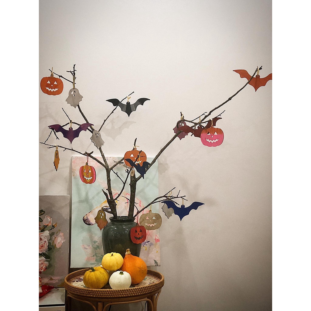 Set 9 món trang trí Halloween bằng gỗ decor phong cách Rustic cho bé thỏa sức sáng tạo, trang trí nhà cửa