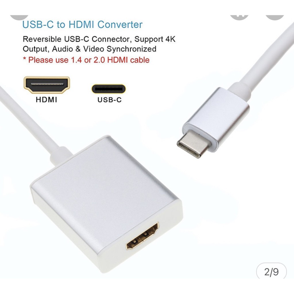 Cáp chuyển Type C thành HDMI USB 3.1 HD 1080P 2K 4K dành cho Macbook