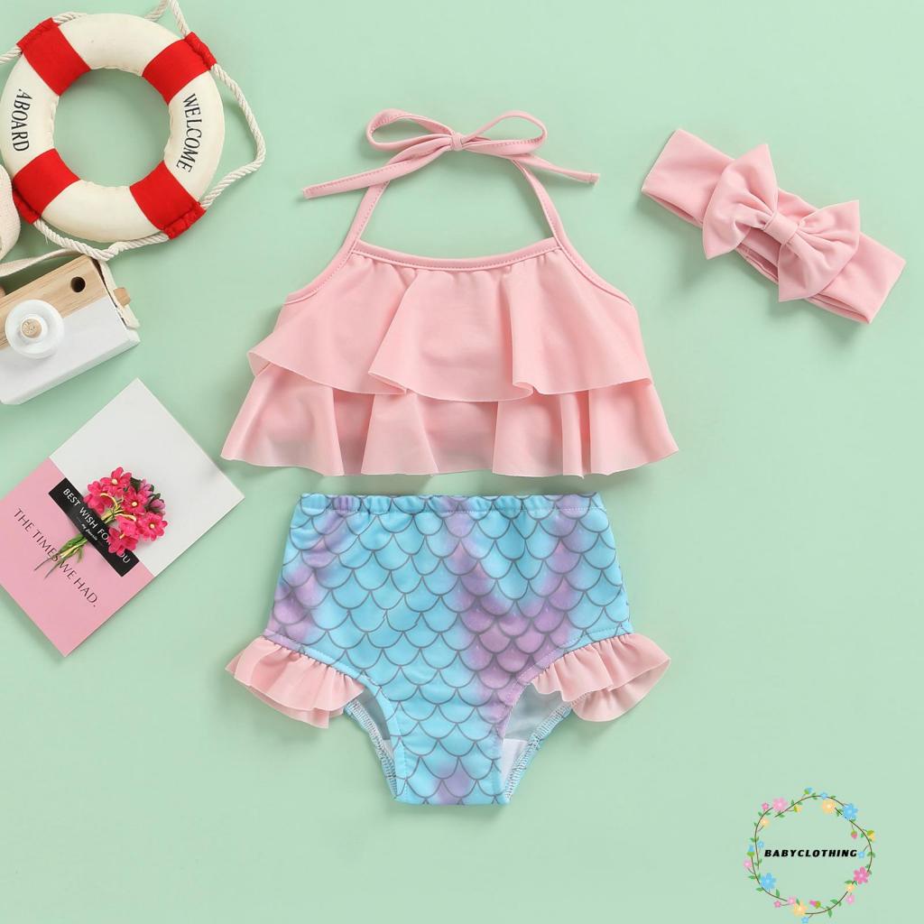 Bộ đồ bơi 3 mảnh màu sắc thời trang cho bé gái