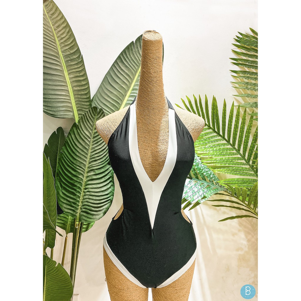 Đồ bơi liền mảnh BOLD BIKINI màu đen xẻ ngực chữ V | BigBuy360 - bigbuy360.vn