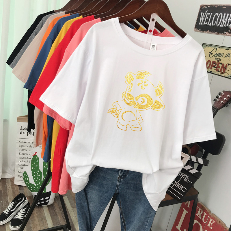 NRVP Áo thun cổ tròn in họa tiết độc đáo thời trang mùa hè 2021 cho bạn gái