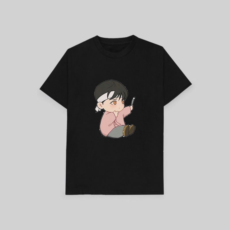 Áo thun phông đen in hình Dạ ký boylove thời trang xinh xắn cá tính anime chibi