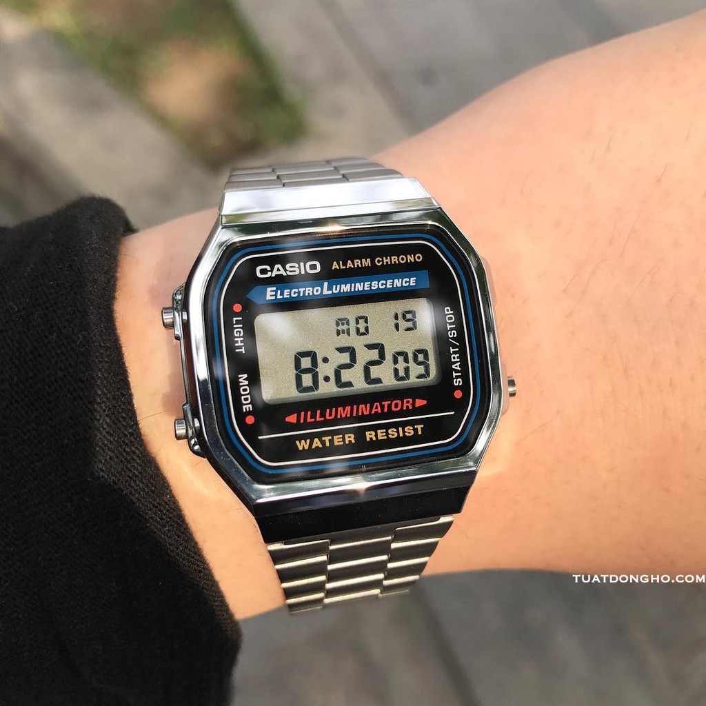Đồng hồ nam Casio A168WA-1WDF Chính Hãng - Chống nước 50M - Tuổi Thọ Pin 7 Năm , bảo hành 12 tháng