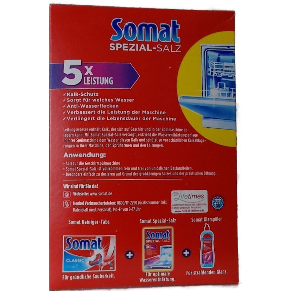 Muối Rửa bát - ly Somat Special Salt 1,2 Kg