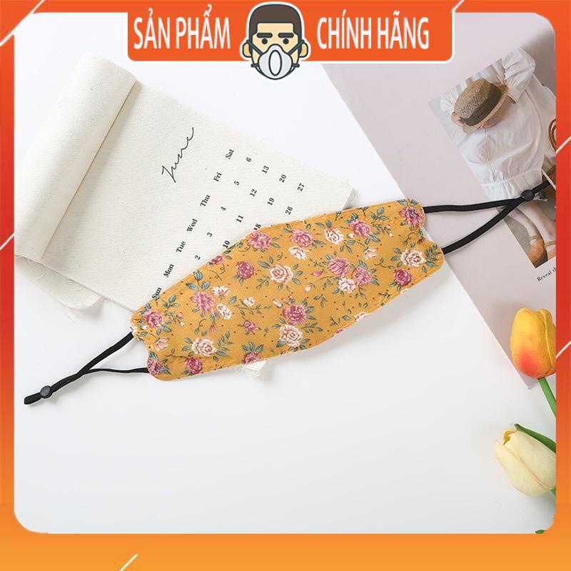 Khẩu trang vải 4D họa tiết hoa cực đẹp thời trang