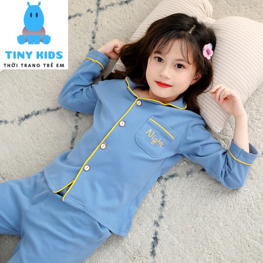 Đồ ngủ cho bé xuất xịn hình mặt trăng TINY KIDS, Bộ pizama cho bé Từ 6-28Kg