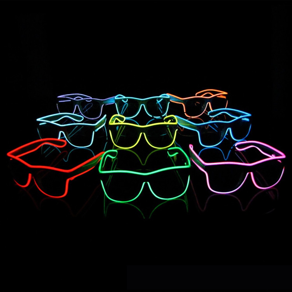 Mắt Kính Có Đèn LED Neon Nhiều Màu Sắc Vui Nhộn Dùng Trang Trí Halloween / Giáng Sinh