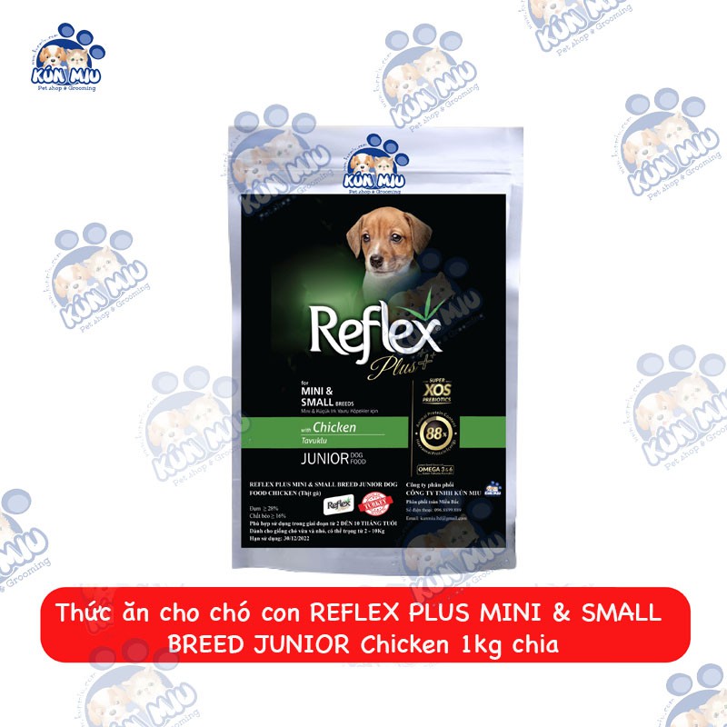 Thức ăn cho chó con REFLEX PLUS MINI &amp; SMALL BREED JUNIOR - Vị Gà 1Kg