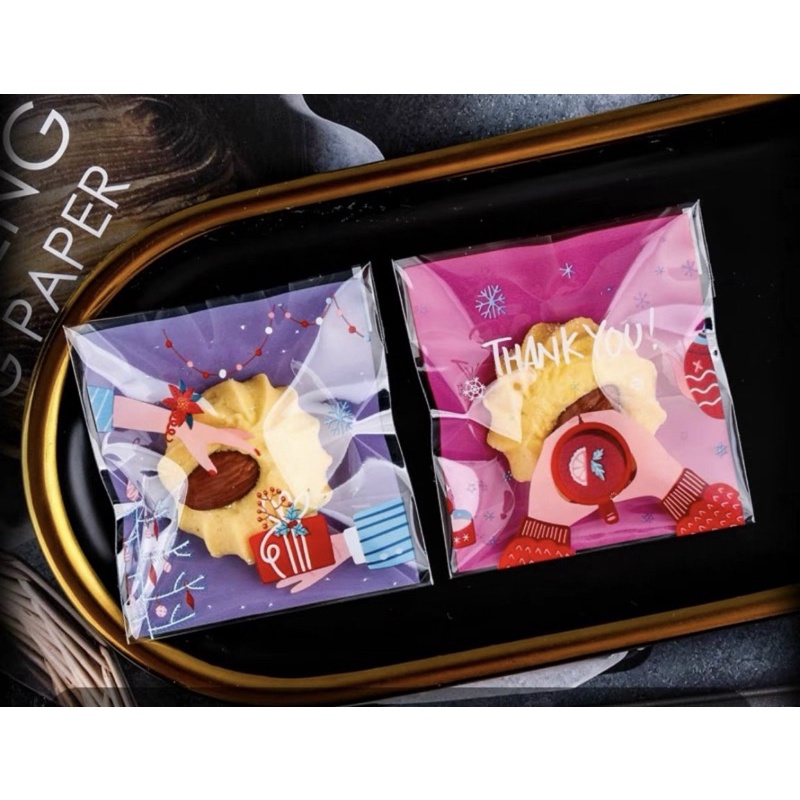 set 95-100 vỏ túi dán keo kt 7x7cm đựng bánh