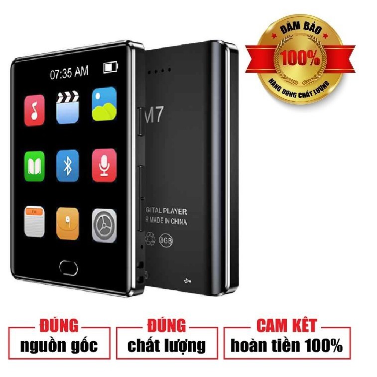 [HÀNG CHÍNH HÃNG] MÁY NGHE NHẠC XEM PHIM KHÔNG DÂY MÀN HÌNH CẢM ỨNG BLUETOOTH RUIZU M7 BỘ NHỚ TRONG 8GB