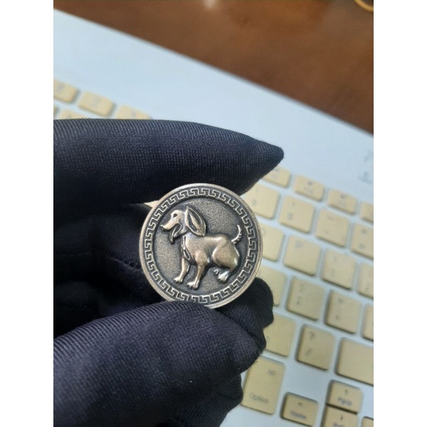 Emblem Zippo bằng đồng thau nguyên khối, đồng xu Chó