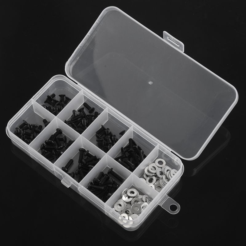 Set 180 Ốc Vít Chuyên Dụng Cho Xe Điều Khiển Từ Xa 1 / 10 HSP Traxxas Tamiya HPI Kyosho D90 SRC10