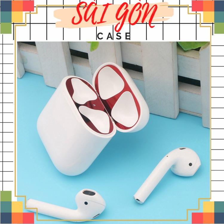 🌳AIRPODS 2 🌳Miếng Dán Kim Loại Bảo Vệ Hộp sạc Tai Nghe Bluetooth Airpod Chất Lượng Cao Tính Năng Chống Bụi Bẩn