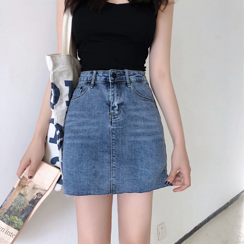 Chân váy jean nữ chữ a Emilyshop