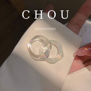 Set 2 Nhẫn Trắng Trong | CHOU ACCESSORIES |