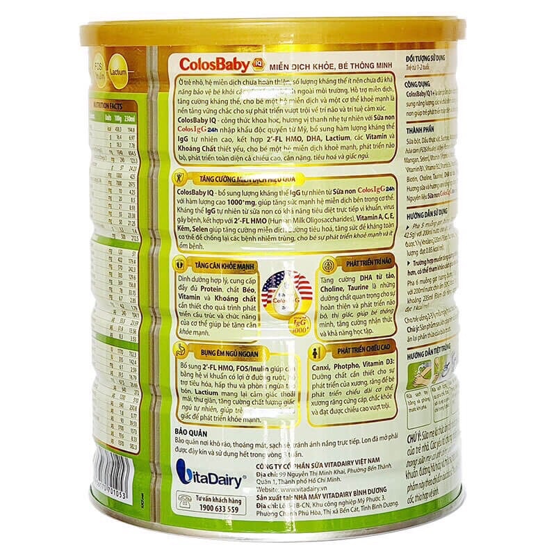 COMBO 2 lon Colosbaby IQ Gold 2+ lon 800gr
