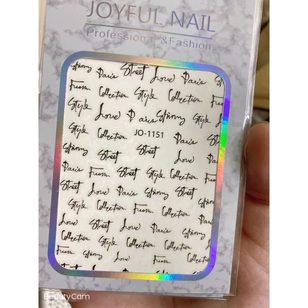 Sticker trang trí nail chữ