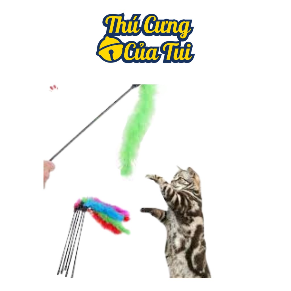 Cây Trêu Chó Mèo Bằng Lông Có Lục Lạc - Thú Cưng Của Tui