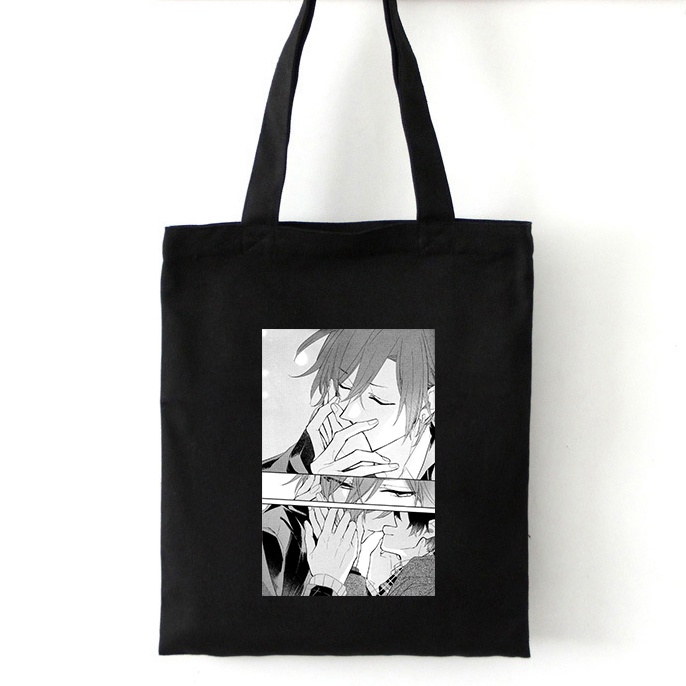 Manga: Túi xách Sasaki và Miyano Túi vải Cotton Túi Tote vải Canvas ❈ ❈ 🇾 ❈ ❈ Túi mua sắm đeo vai có nút