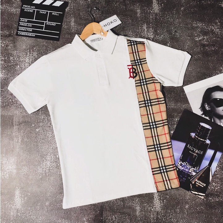 Áo phông Nam Nữ 🌵ĐỦ SIZE M - XL🌵 Áo Polo Burberry kẻ sọc dọc