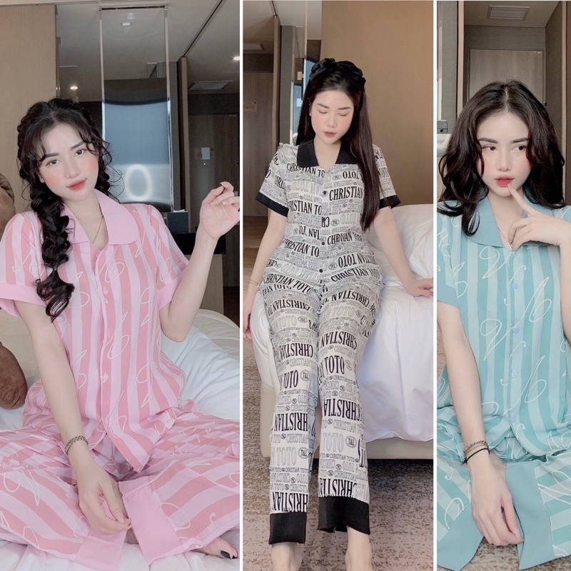 MẪU MỚI ☘Đồ Bộ Pijama - Tay Ngắn Họa Tiết Thiết Kế Sang Chảnh Chất Liệu mango