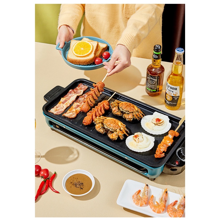 Bếp nướng điện không khói, có vỉ nướng và khay tiện lợi tiết kiệm điện năng, chống dính dễ dàng vệ sinh