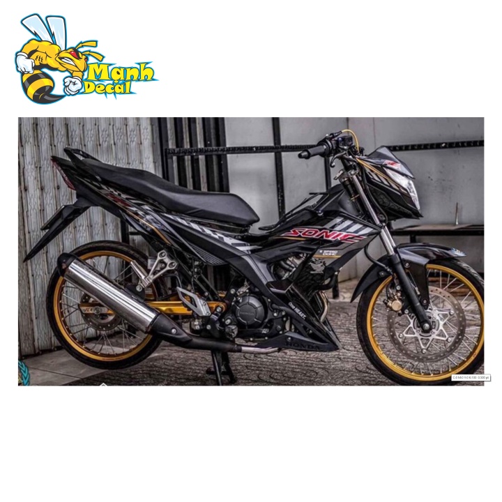 Ten rời xe sonic 150 dán xe đen
