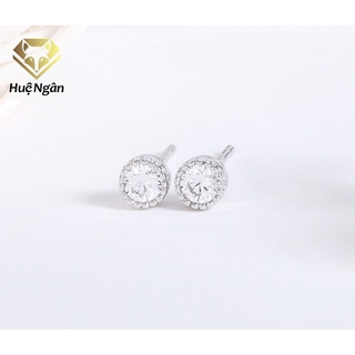 Bông tai bạc Ý 925  - Nụ  đá 4 li E02-4M