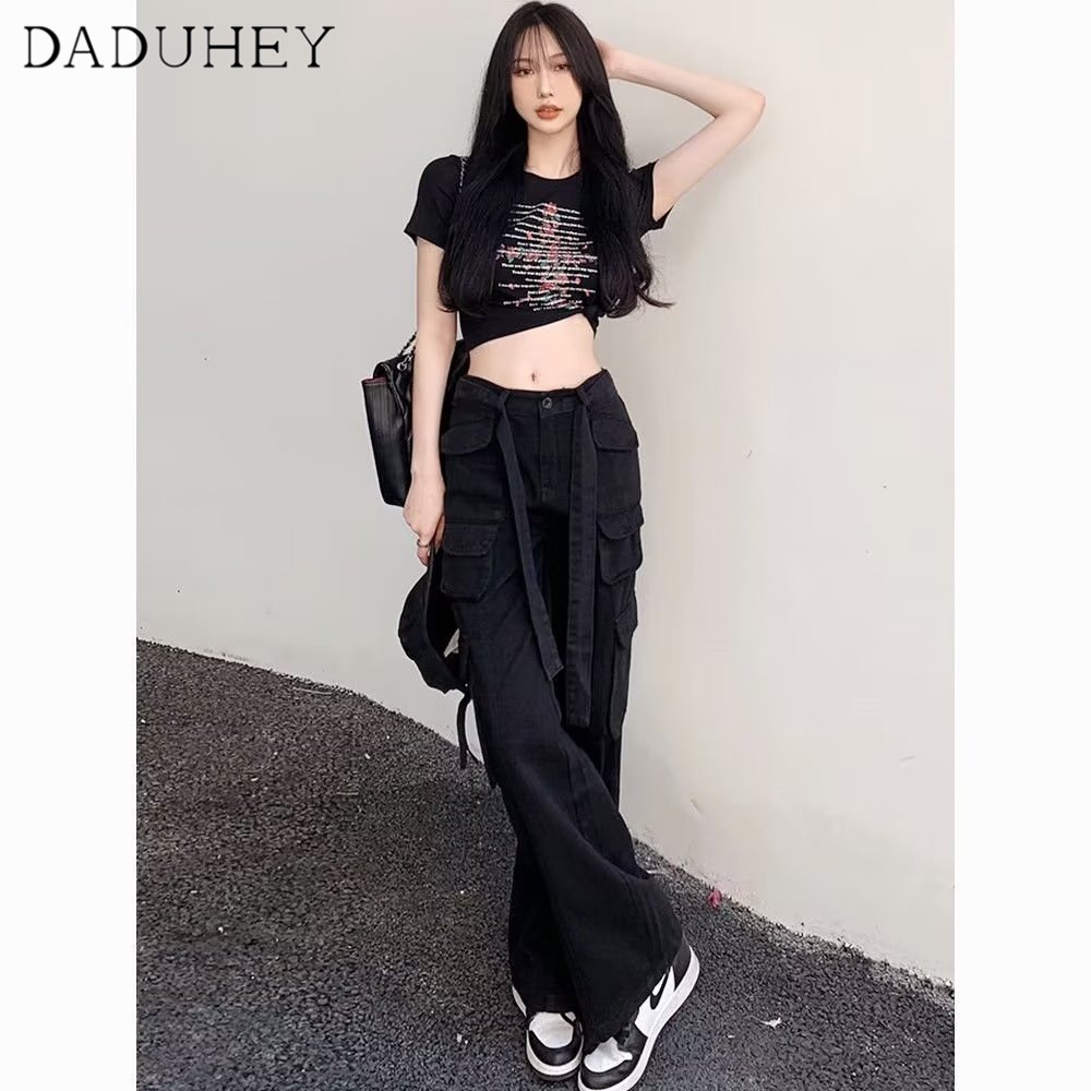 DaDuHey Men's and Women's Summer Thin Korean Style Trendy Fashion Joker Multi-Pocket Slacks 2022 Fashion Ins Brand Functional Loose Straight Cargo Pants
