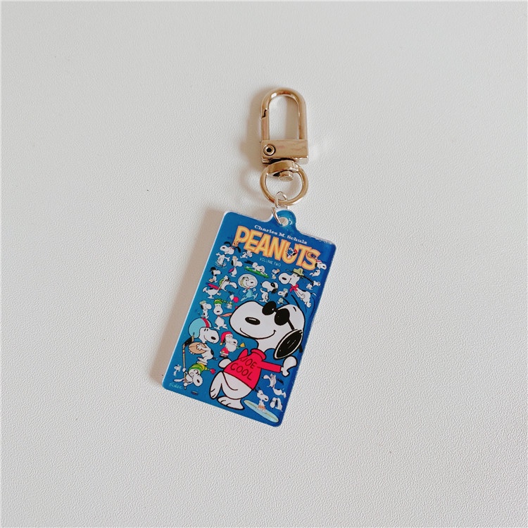 Móc Chìa Khóa Bằng Acrylic Hình Snoopy Charlie Lucy Kiểu Hàn Quốc Dễ Thương