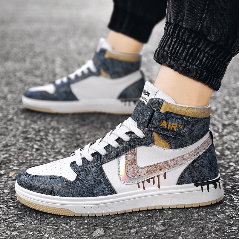 Giày thể thao cổ cao thiết kế mới thoáng khí chống trượt size 39-44 dành cho nam