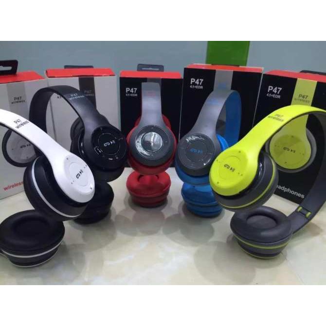 Tai Nghe Bluetooth Chụp Tai Không Dây P47 Có Khe Cắm Thẻ Nhớ - Bảo hành 3 tháng | BigBuy360 - bigbuy360.vn