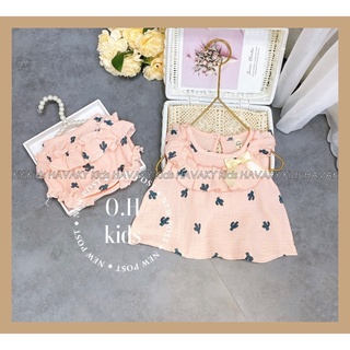 [5 Màu] Bộ Quần Áo Cánh Tiên Cotton Xô Muslin Hai Lớp Đáng Yêu Thoáng Mát Cho Bé Gái Mặc Hè, Havaky Kids - BXM01