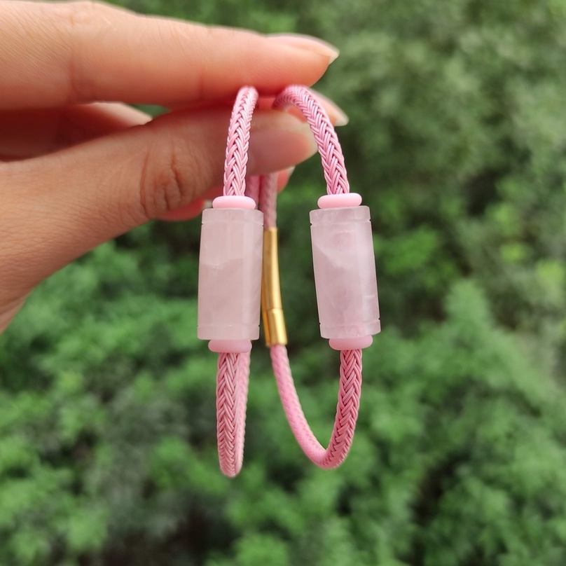 Vòng tay lu thống thach anh hồng hợp mệnh hỏa, thổ, chiêu tài hút lộc may mắn - Tuệ Lâm